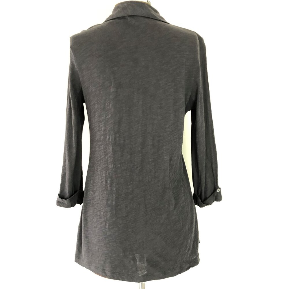Grey Button Front Top - Picture 5 of 6